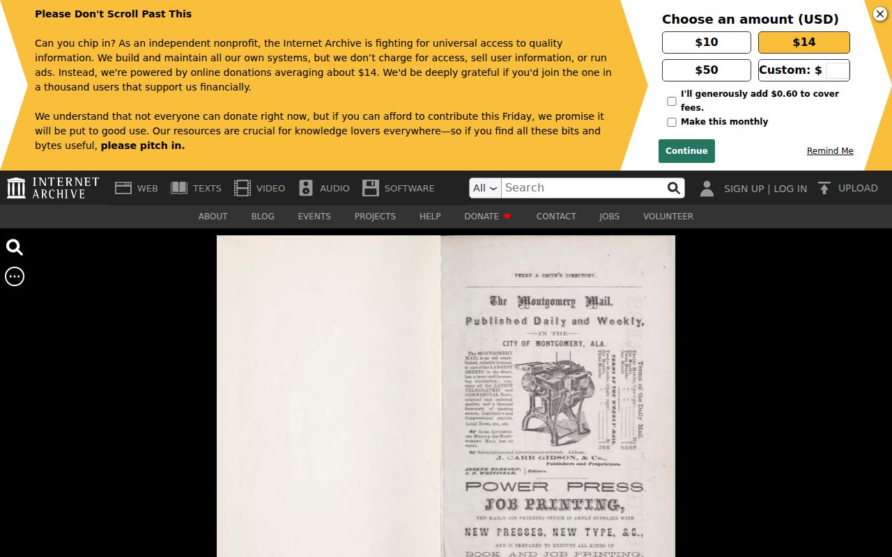 Digitized 1866 Montgomery County city directory viewer