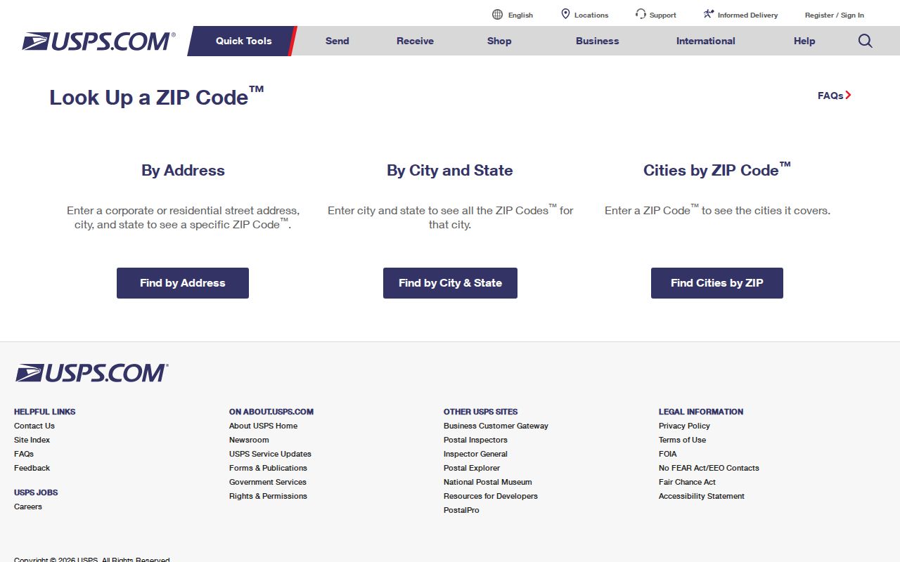 USPS address lookup for the Montgomery County ZIP code directory